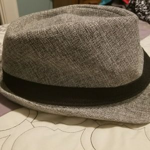 Grey Fedora with black stripe